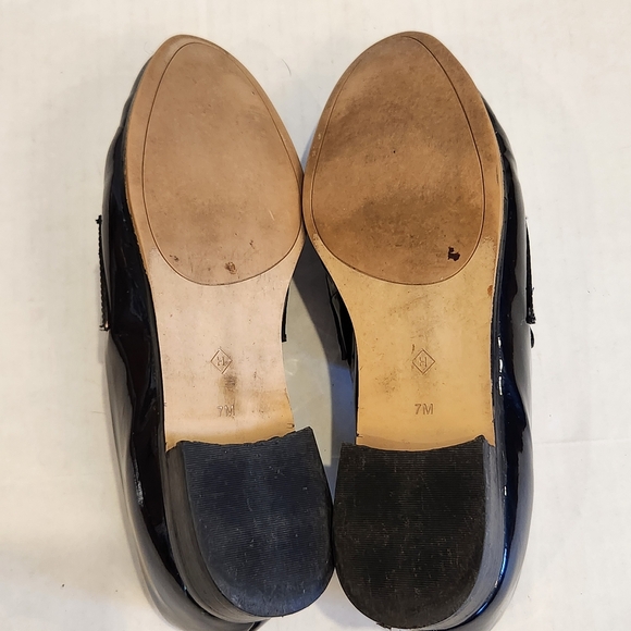 Halogen Emilia Loafer Navy Blue Patent Leather Point Toe Slip On Flat Women's 7 - Picture 10 of 14